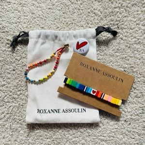 NWT Roxanne Assoulin Rainbow Heart Bracelet